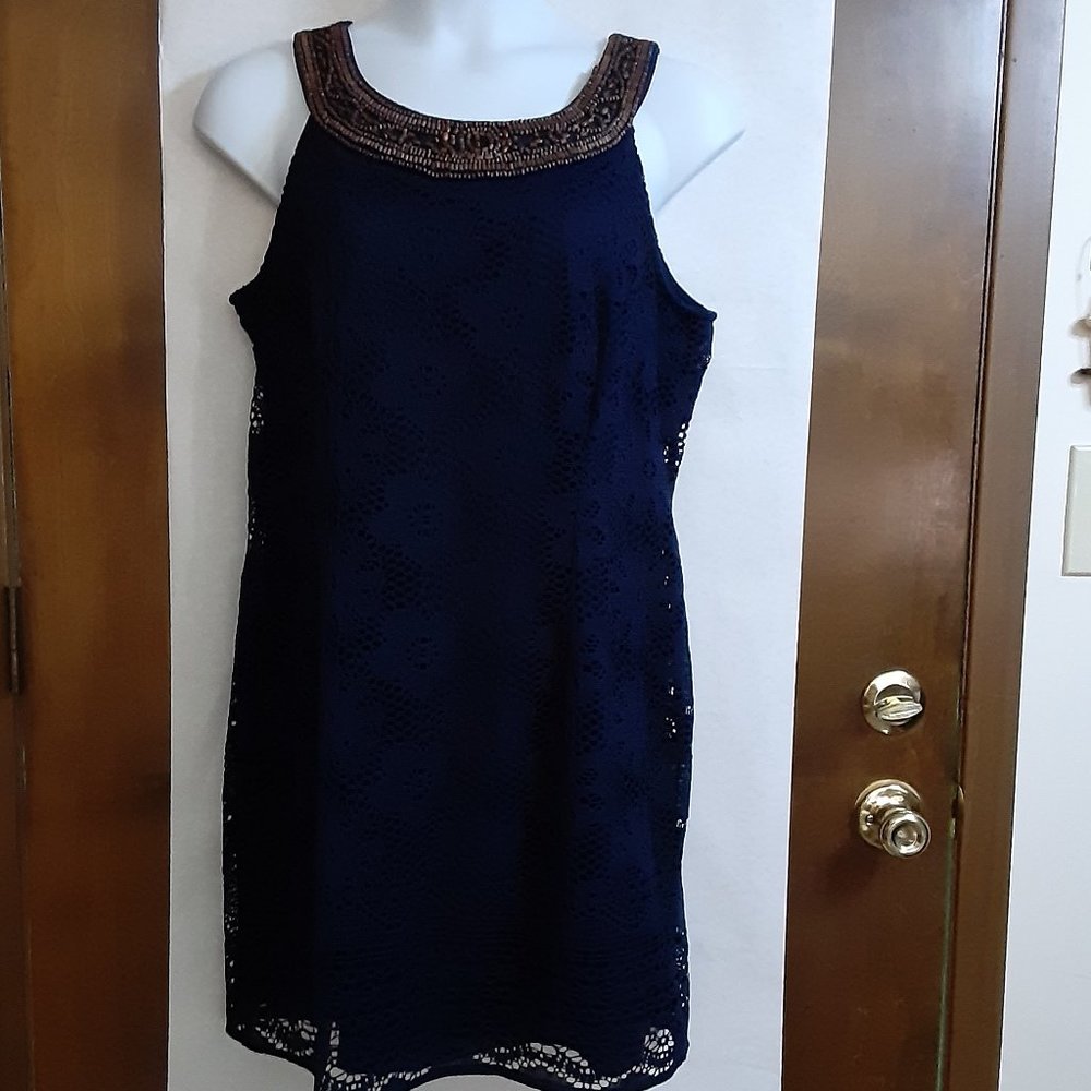 NWOT STUDIO ONE NEW YORK LACE SHEATH DRESS/ SIZE 18